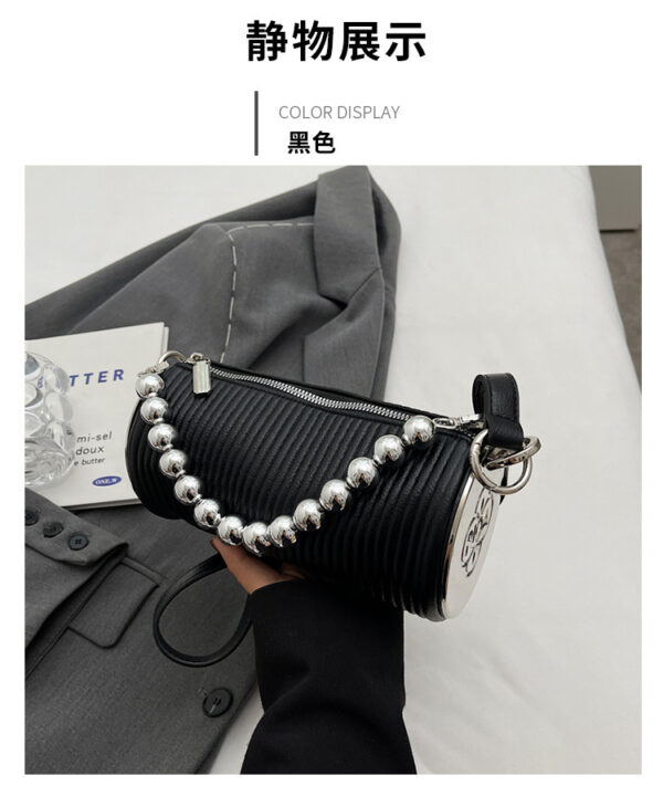 Wholesale factory custom oem odm pearl chain cylinder new fashion diamond shoulder mobile phone bag sling bag women's handbag - Image 2