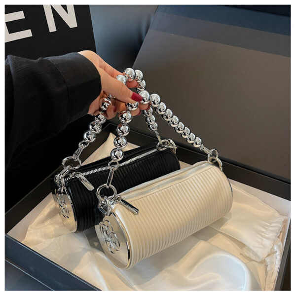 Wholesale factory custom oem odm pearl chain cylinder new fashion diamond shoulder mobile phone bag sling bag women's handbag - Image 4