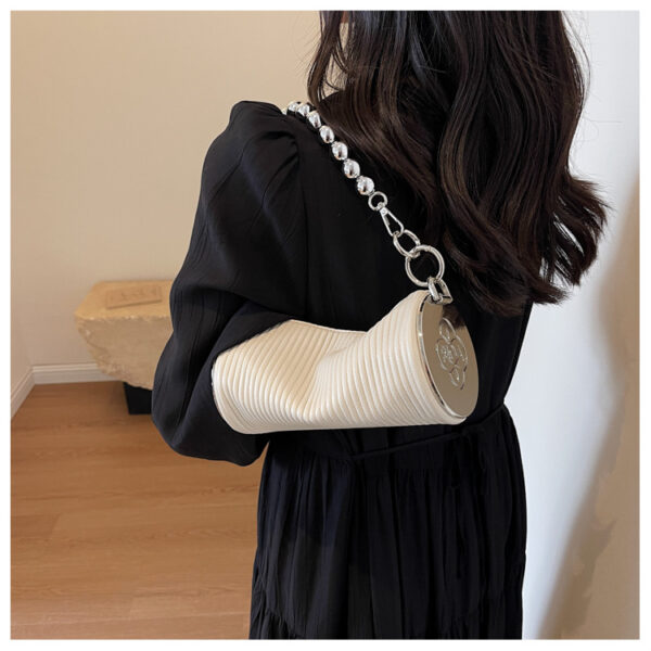 Wholesale factory custom oem odm pearl chain cylinder new fashion diamond shoulder mobile phone bag sling bag women's handbag - Image 6