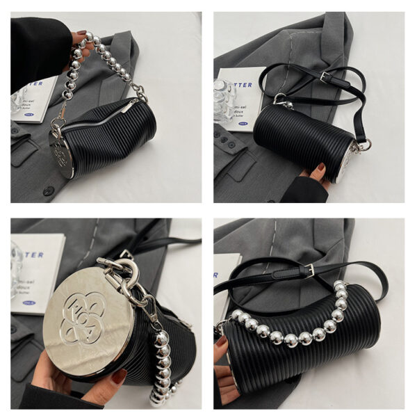 Wholesale factory custom oem odm pearl chain cylinder new fashion diamond shoulder mobile phone bag sling bag women's handbag - Image 5